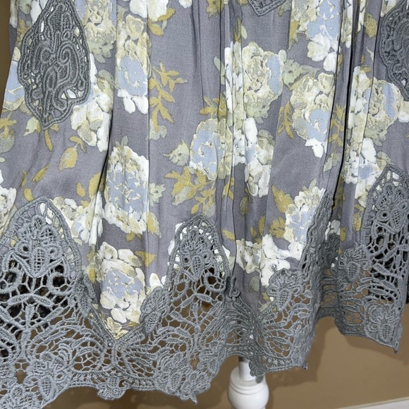 Free People Floral Print Crochet Mini Dress - Picture 6 of 11